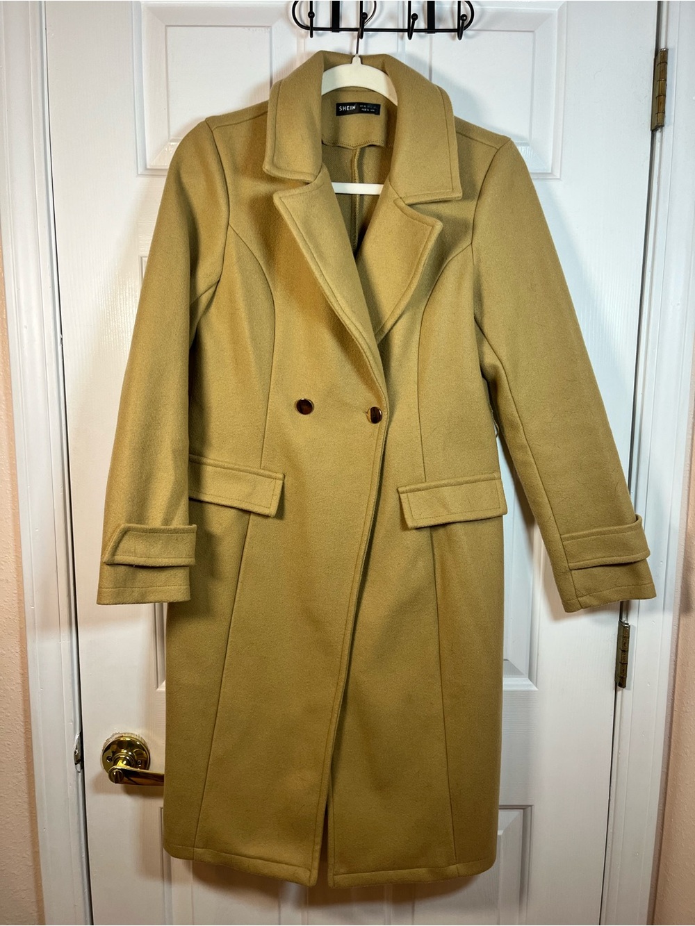 SHEIN Camel Pea Coat – Extra Small (XS) – Chic Fall Layer